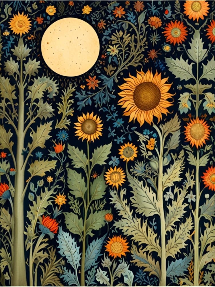 William Morris Sunflowers In The Garden