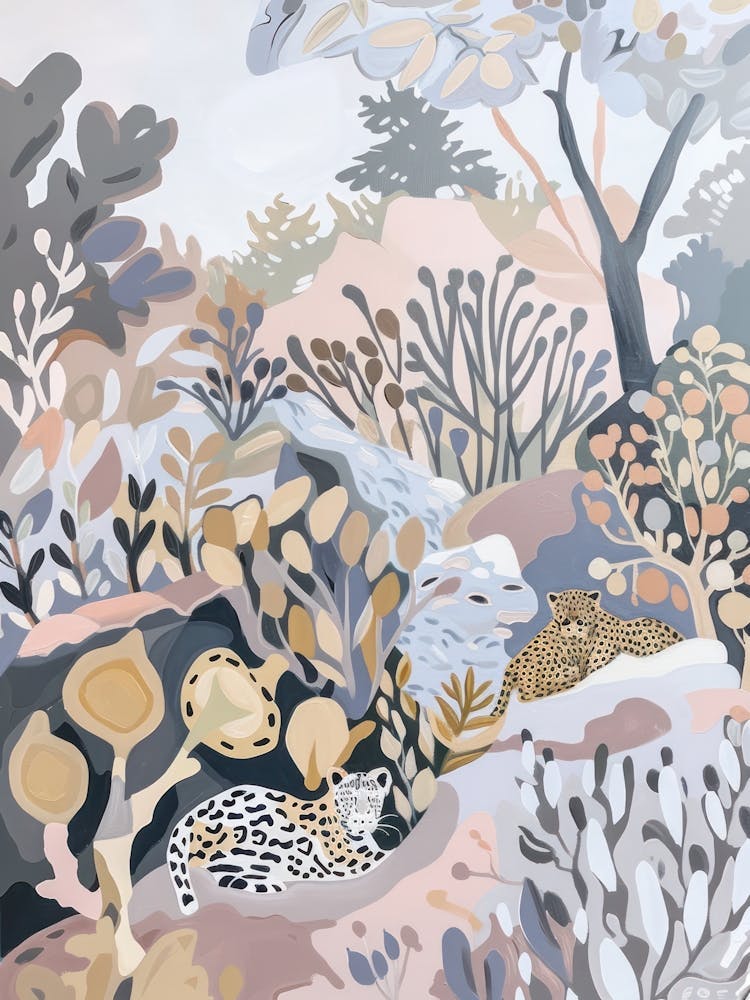Jaguars Pastels Jungle Illustration 2