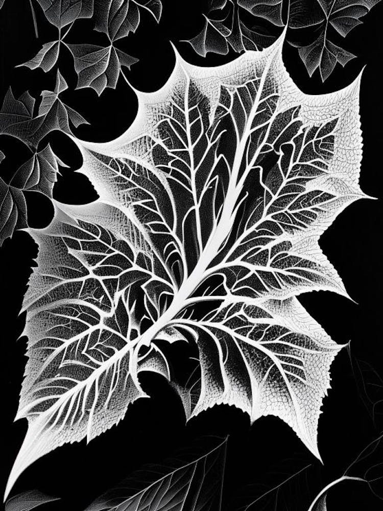 Virginia Creeper Leaf Linocut