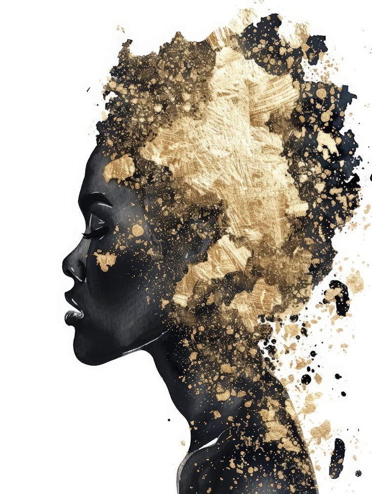 Portrait Of African Woman With Gold Dust