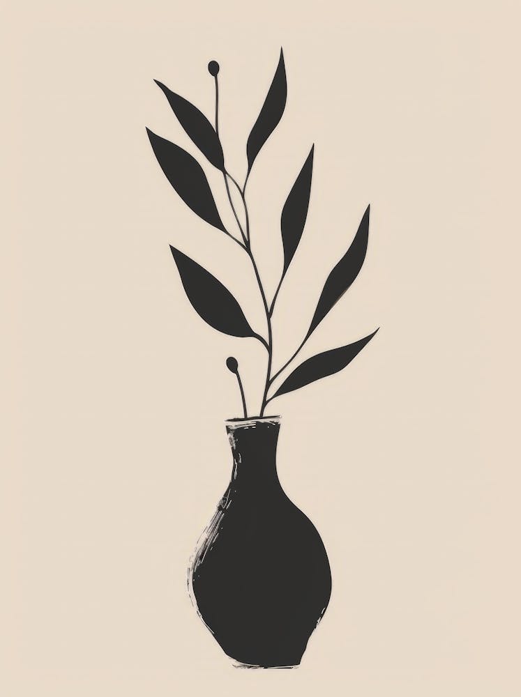 Vase With Leaves 4