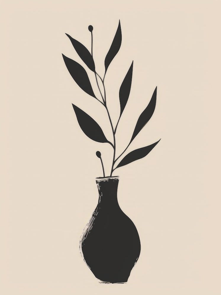 Vase With Leaves 4