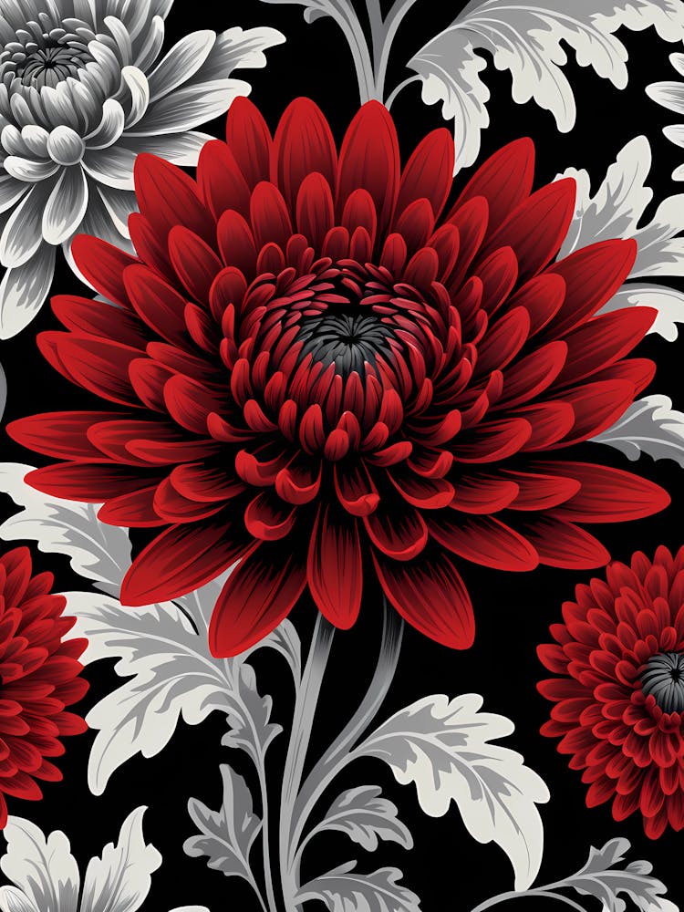 Red Chrysanthemums