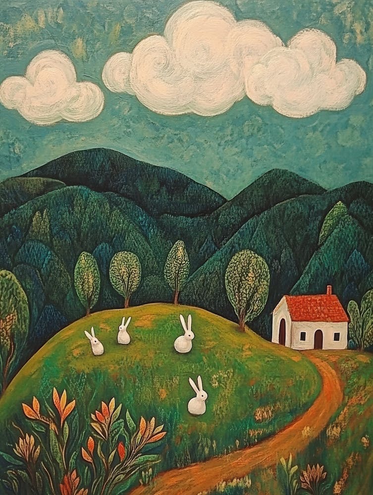 Rabbits In The Field