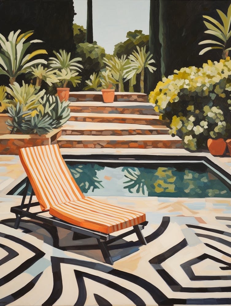 Sun Lounger By The Pool In Cadiz Spain