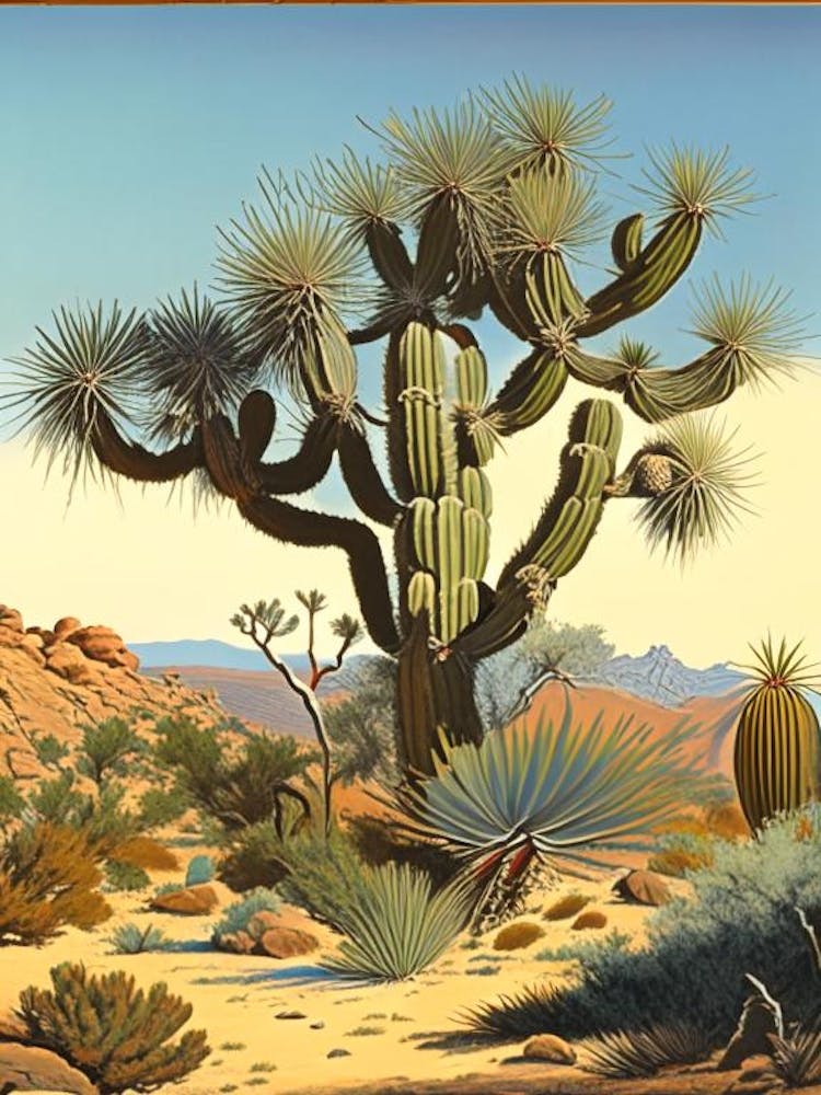 Herbert S Joshua Tree Vintage Botanical Line Drawing  (6)