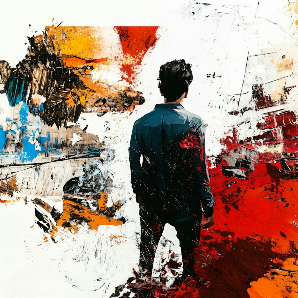 Man Looking At A Painting