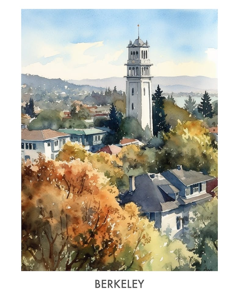 Berkeley Watercolor 1 Travel Poster