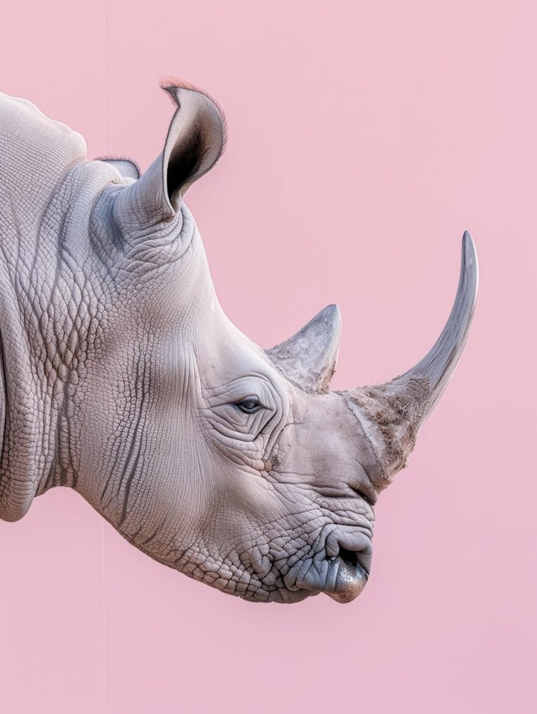Rhino On Pink Background 2