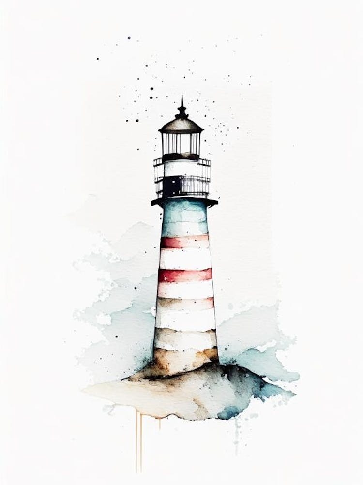 Lighthouse 1 Symbol Minimal Watercolour