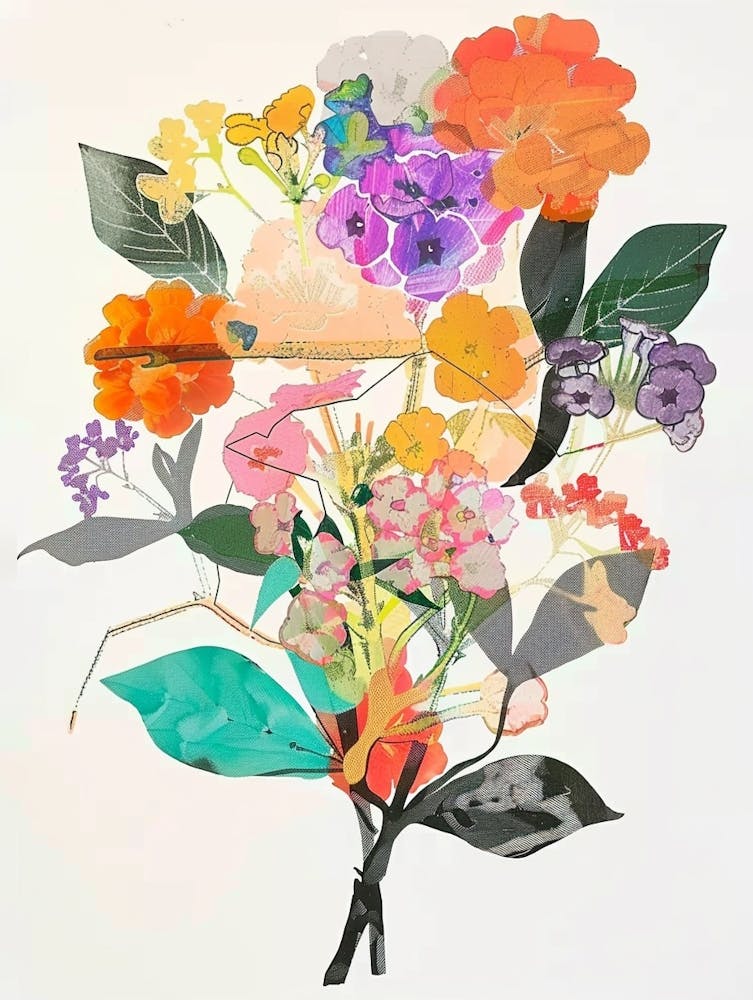 Lantana 1 Collage Flower Bouquet