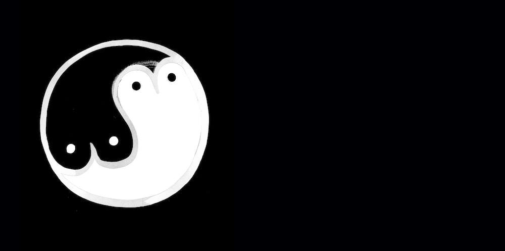 Boob Yin Yang Bw