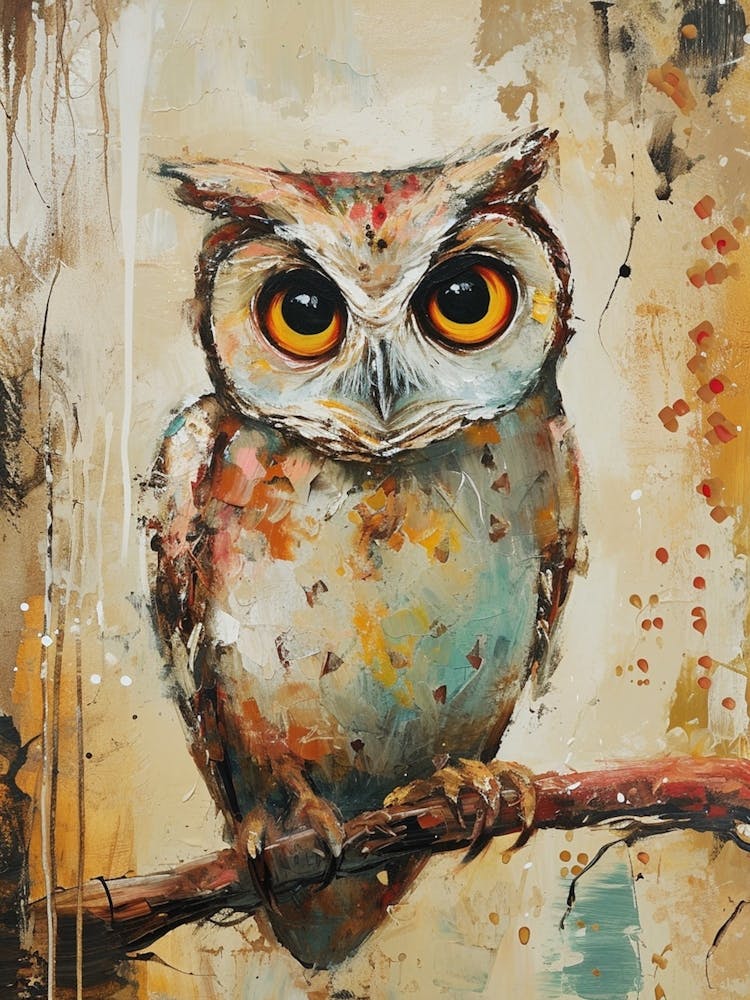 Sweet Owl Painting 2