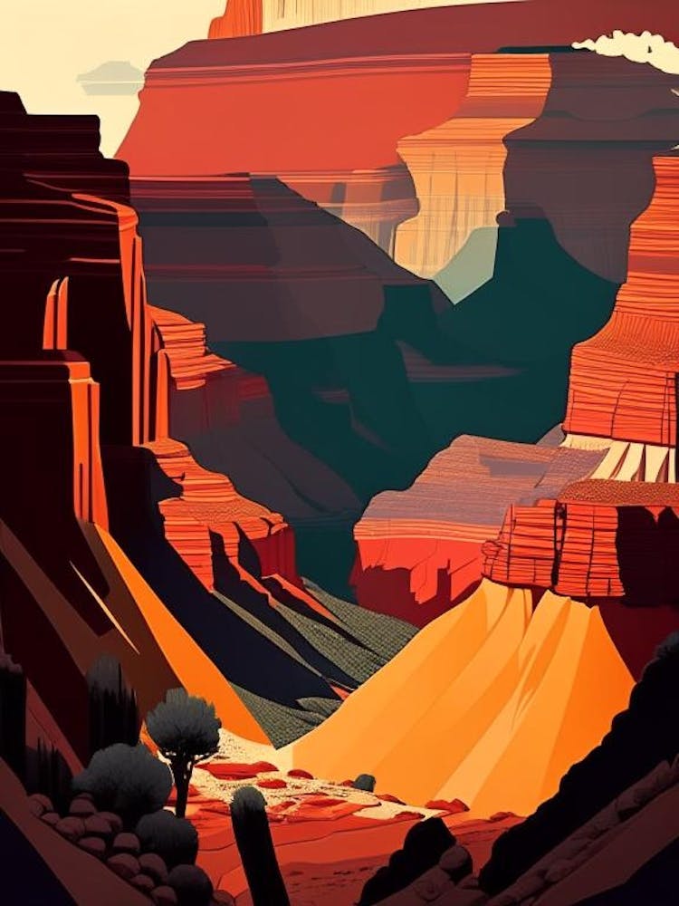 Grand Canyon National Park United States Of America Retro
