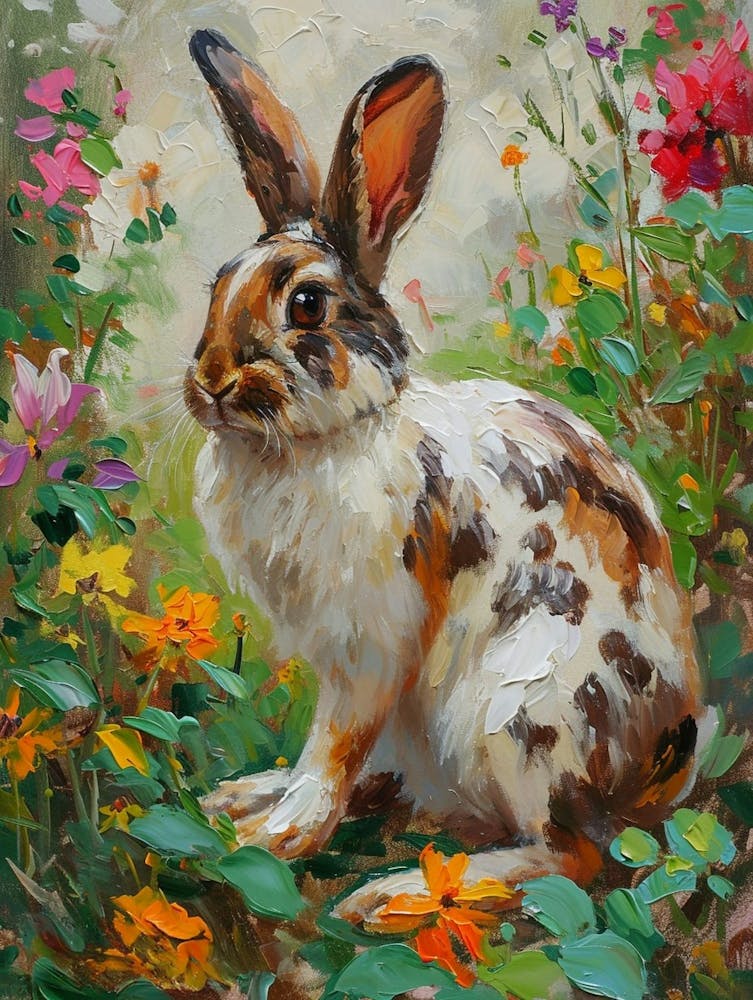 English Spot Rabbit Painting 2