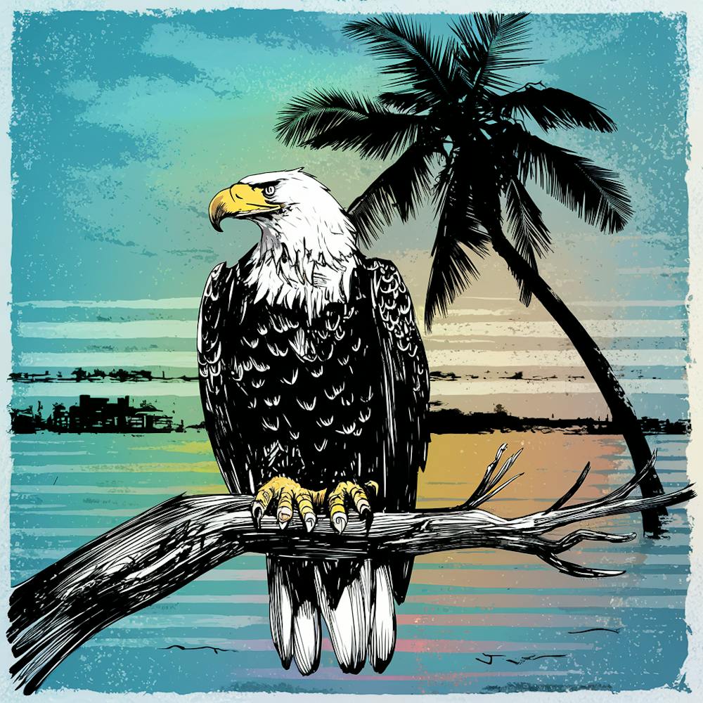 Bald Eagle At Sunset