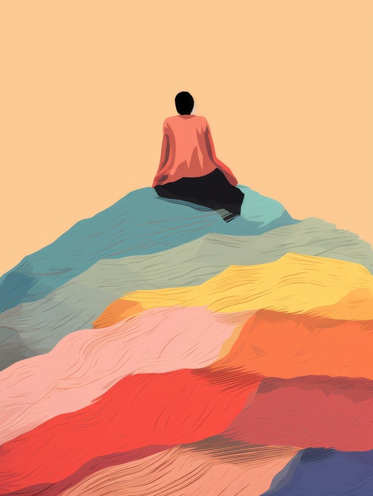 Person Sitting On A Hill