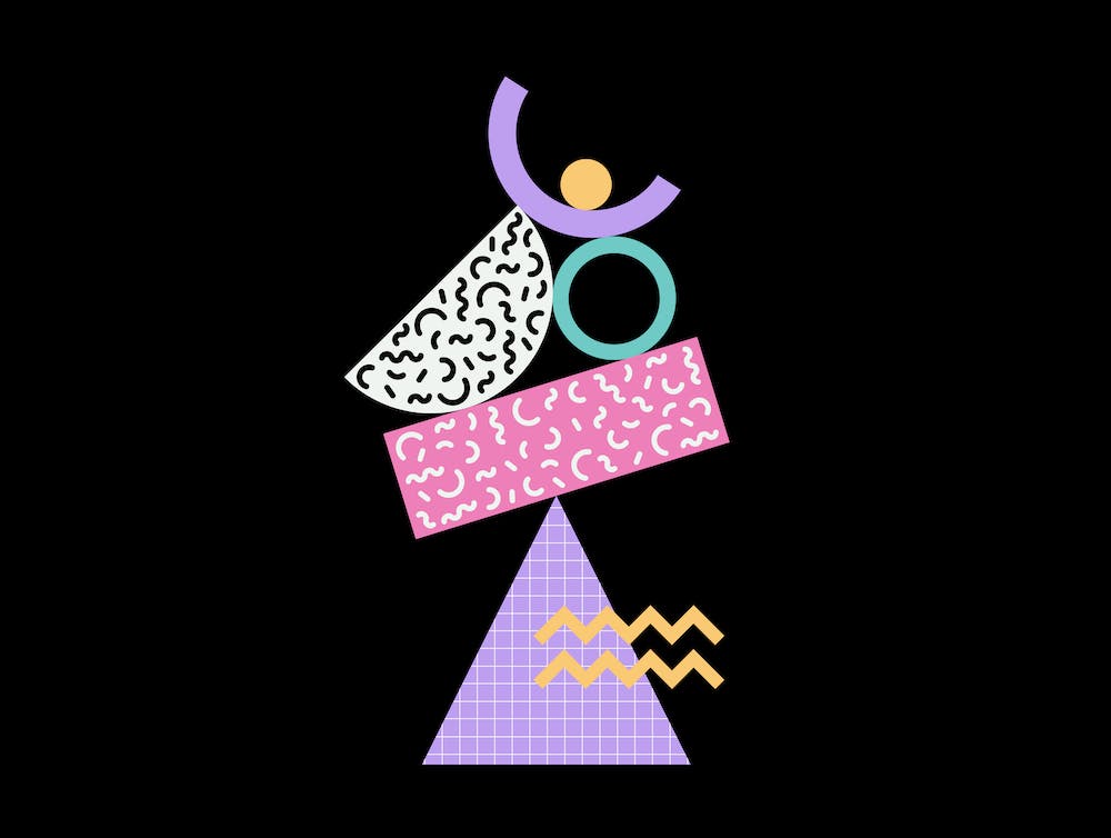 Memphis Pattern Retro Synthwave 80s Balance Artwork