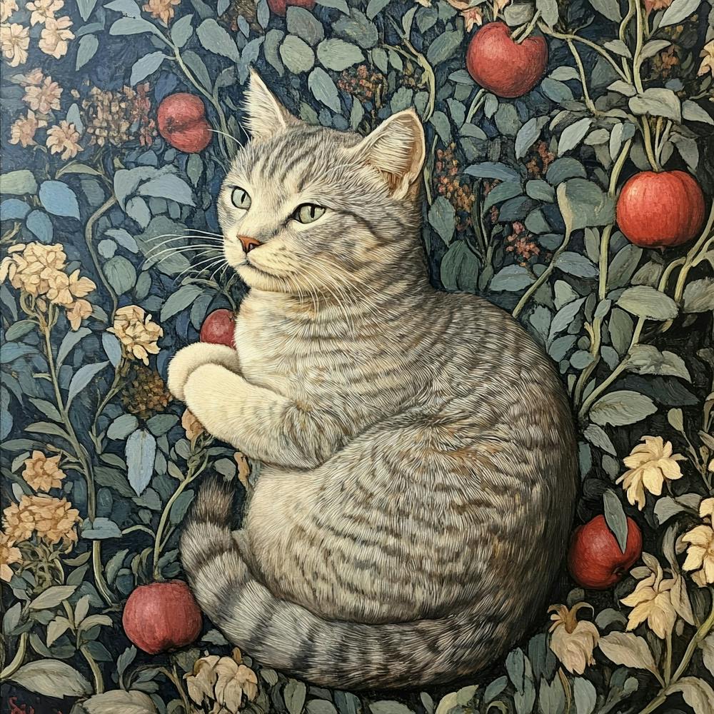 Cat In The Orchard Art