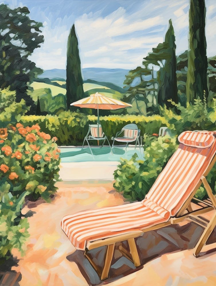 Sun Lounger By The Pool In Trieste Italy