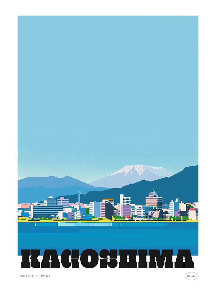 Kagoshima Japan 2 Colourful Travel Poster