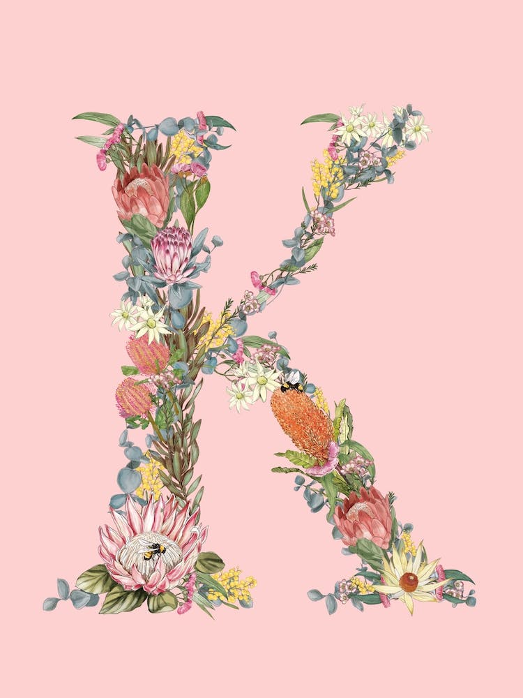 K Pink Alphabet Letter