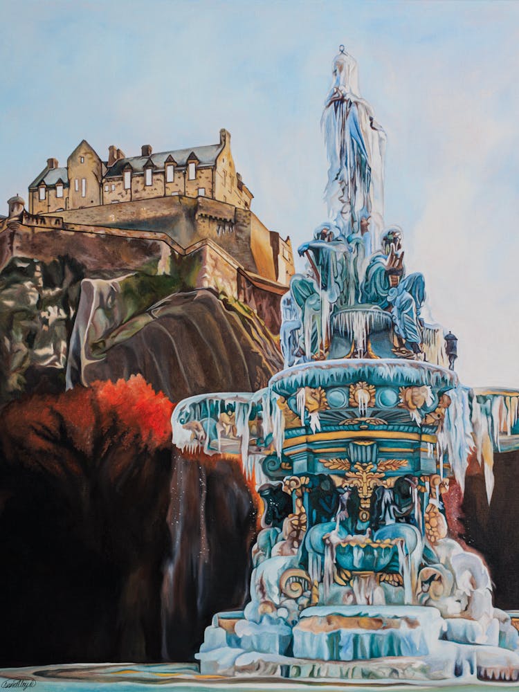Ross Fountain Original Oil Painting Print