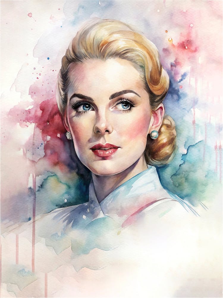 Grace Kelly In Watercolor