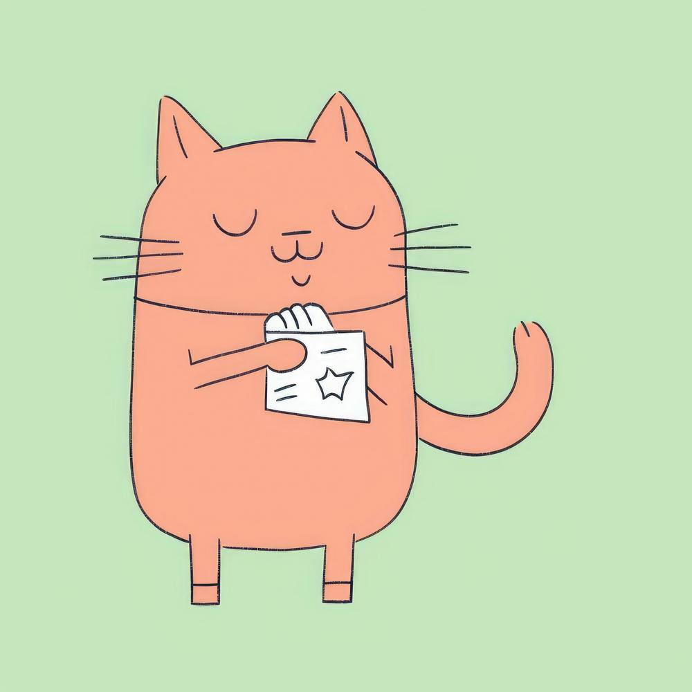 Cat Holding A Note 1