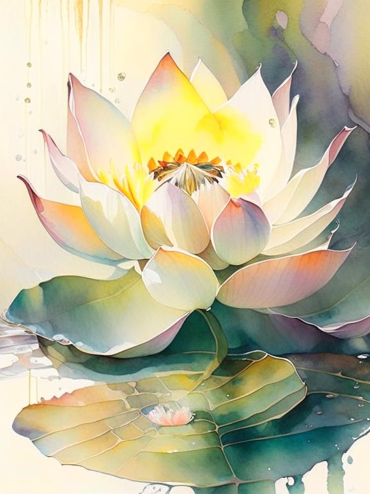 Giant Lotus Storybook Watercolour 2