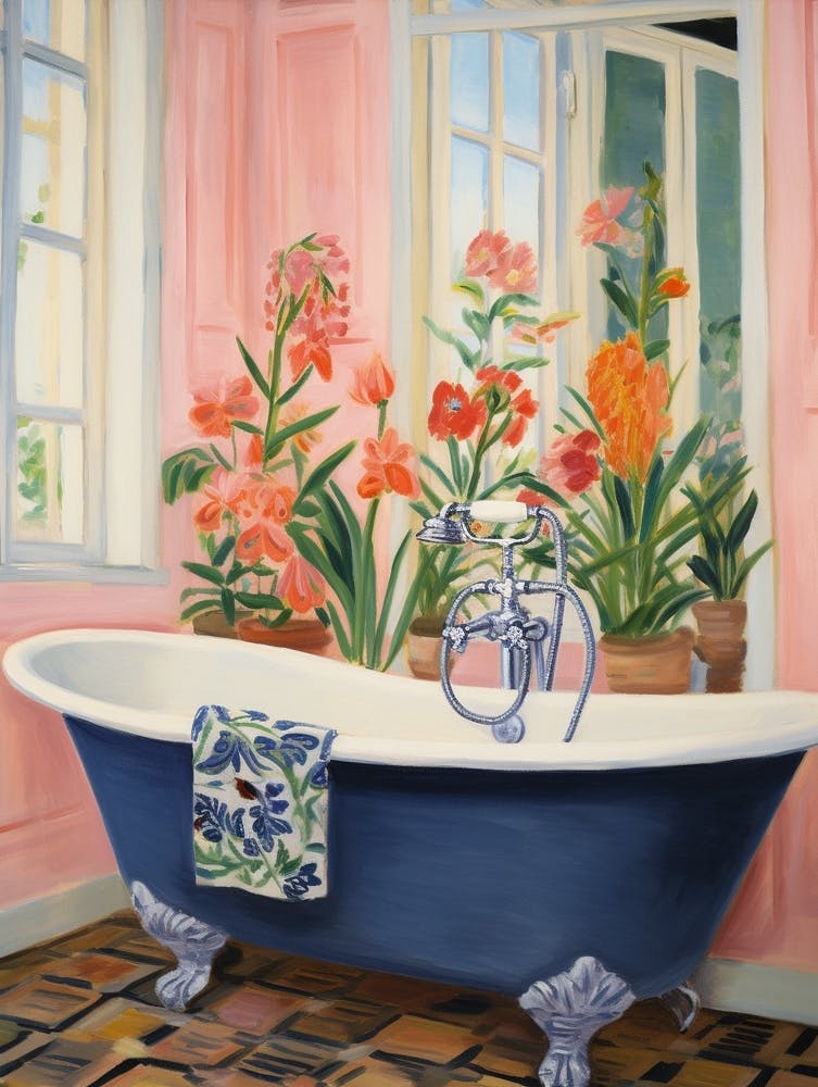 A Bathtube Full Of Snapdragon In A Bathroom 4