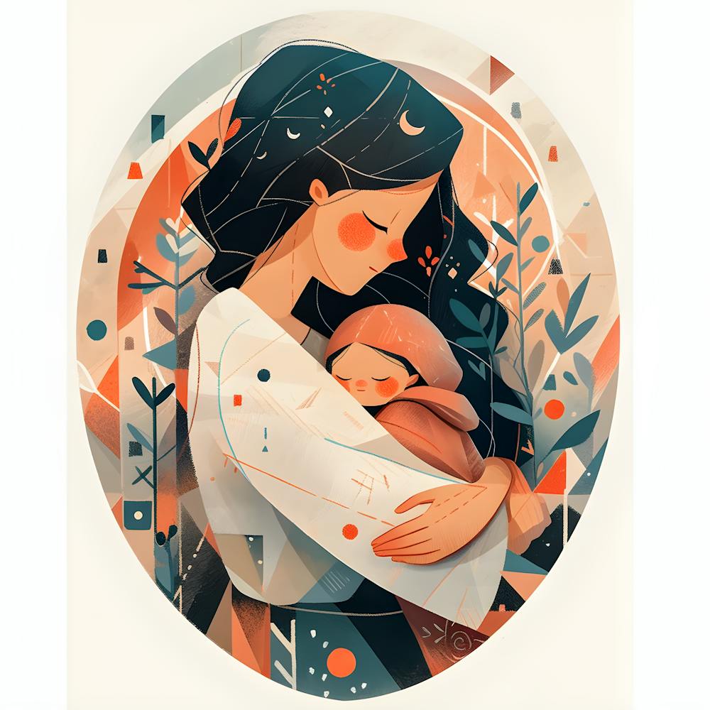 Zärtlicher Moment Zwischen Mama Und Baby – Moderne Familie