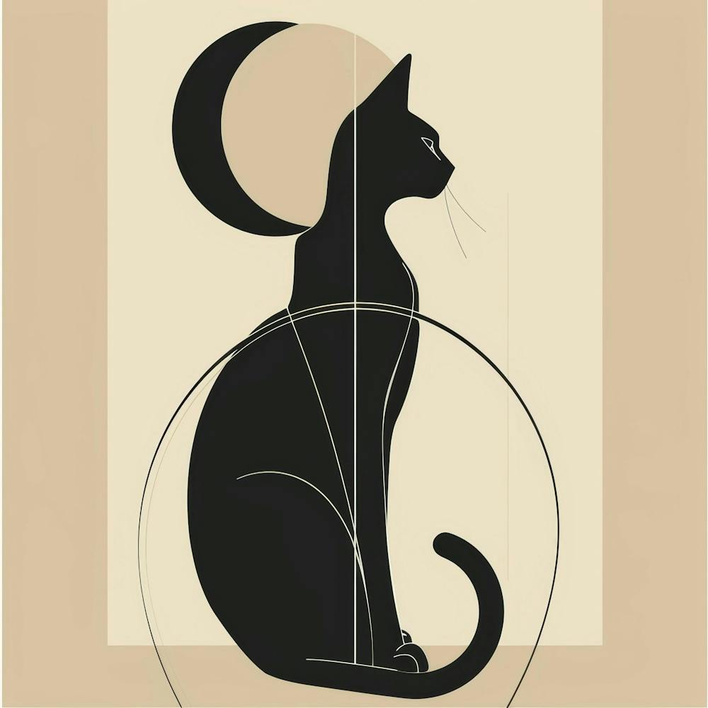 Cat And Moon Canvas Print