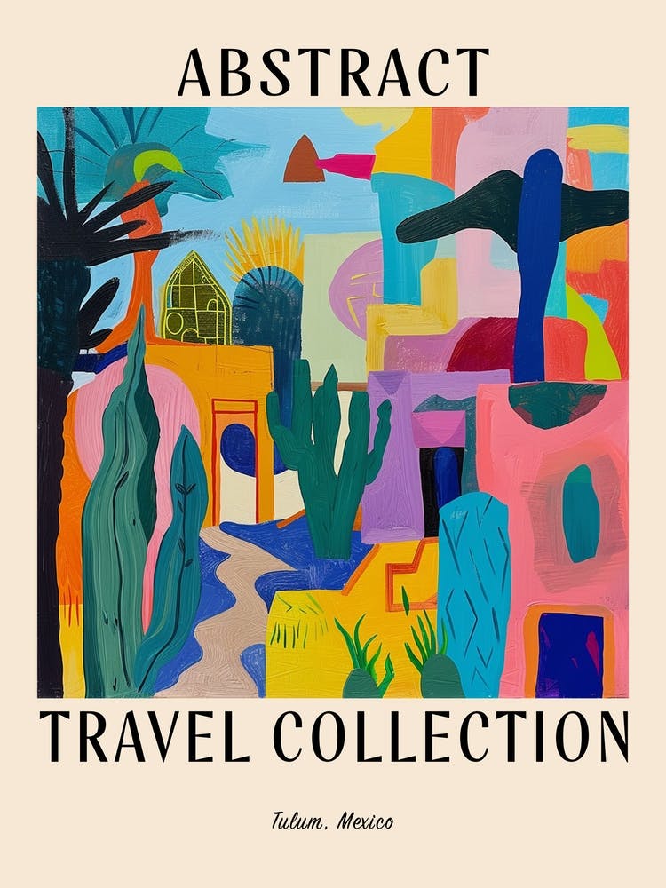 Abstract Travel Collection Poster Tulum Mexico 4