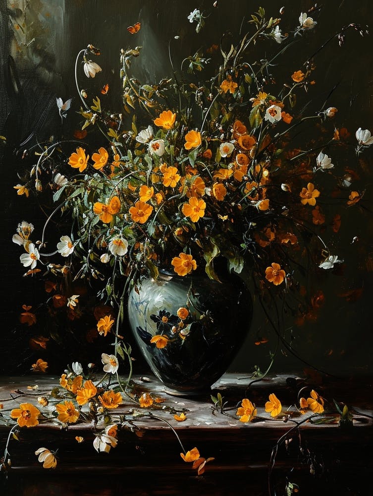 Baroque Floral Still Life Buttercup 2