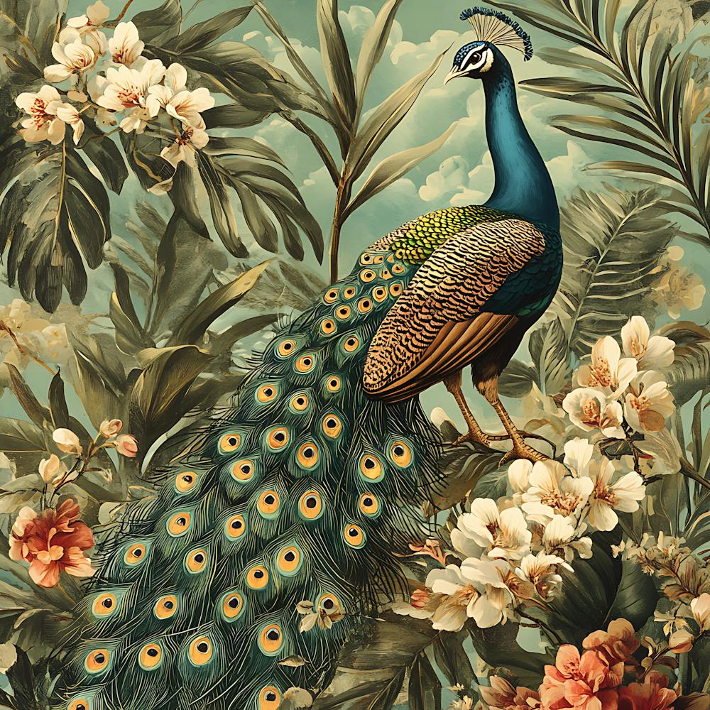 Peacock In The Garden