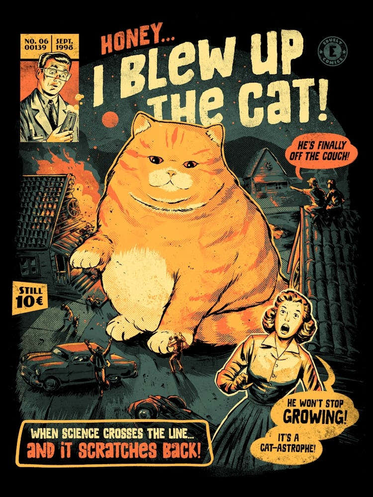 Honey I Blew Up The Cat Funny Movie Poster