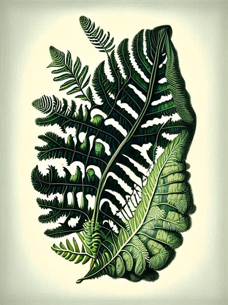 Rabbit S Foot Fern Vintage Botanical Poster