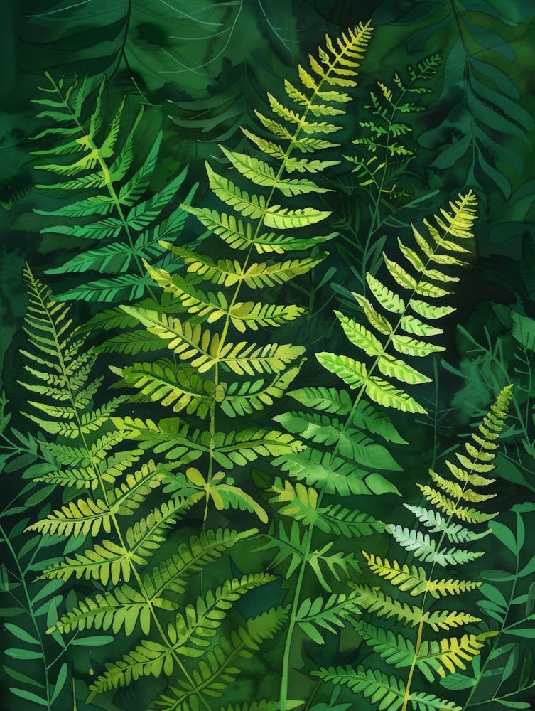 Ferns In The Forest