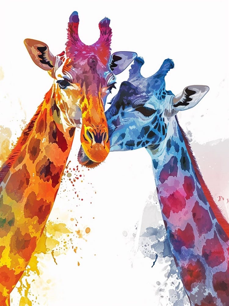 Giraffenpaar Aquarell 3