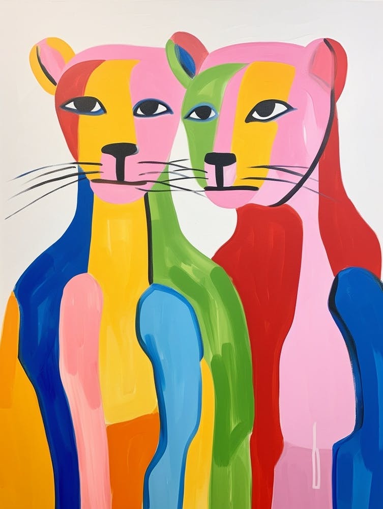 Colourful Kids Animal Art Cougar 4