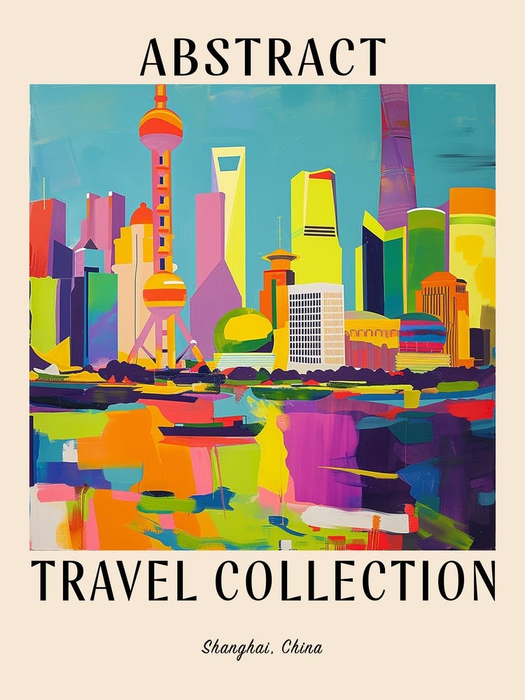 Affiche de Collection de Voyage Abstraite Shanghai Chine 2