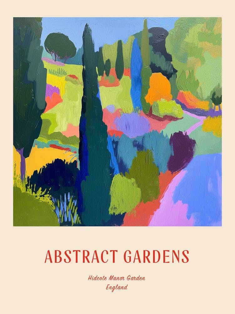 Colourful Gardens Hidcote Manor Garden United Kingdom 1 Red Poster