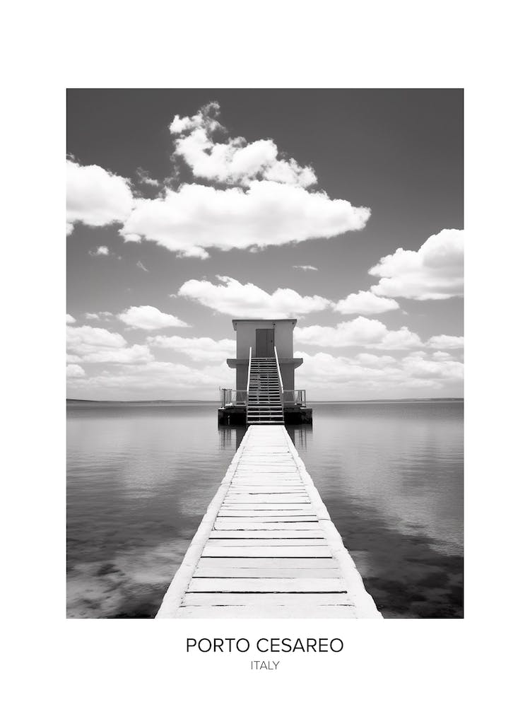 Poster Of Porto Cesareo, Italy, Black And White Photo 4