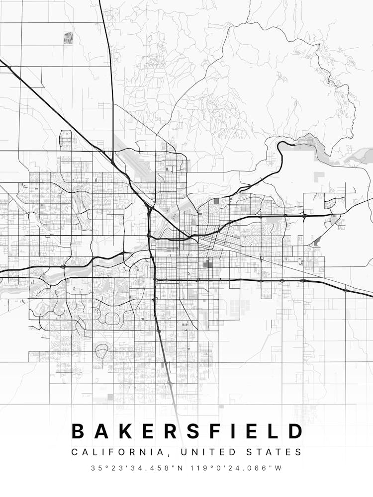 Bakersfield Kalifornien USA Weiße Karte