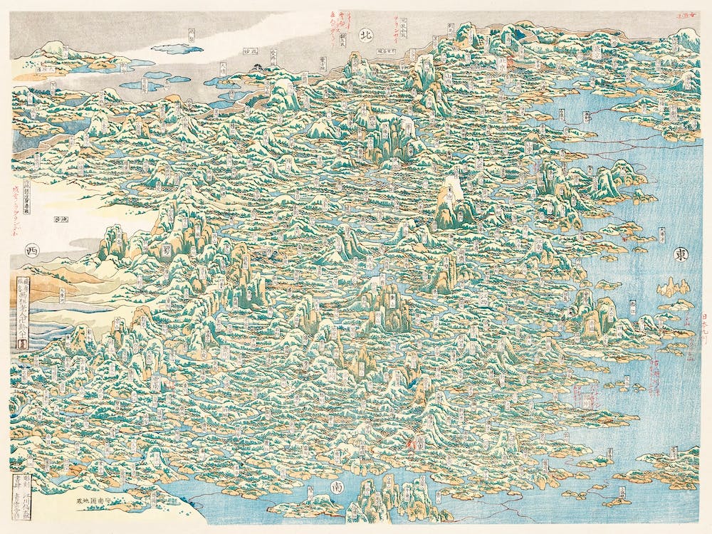 Carte de Chine par Katsushika Hokusai (1760–1849)