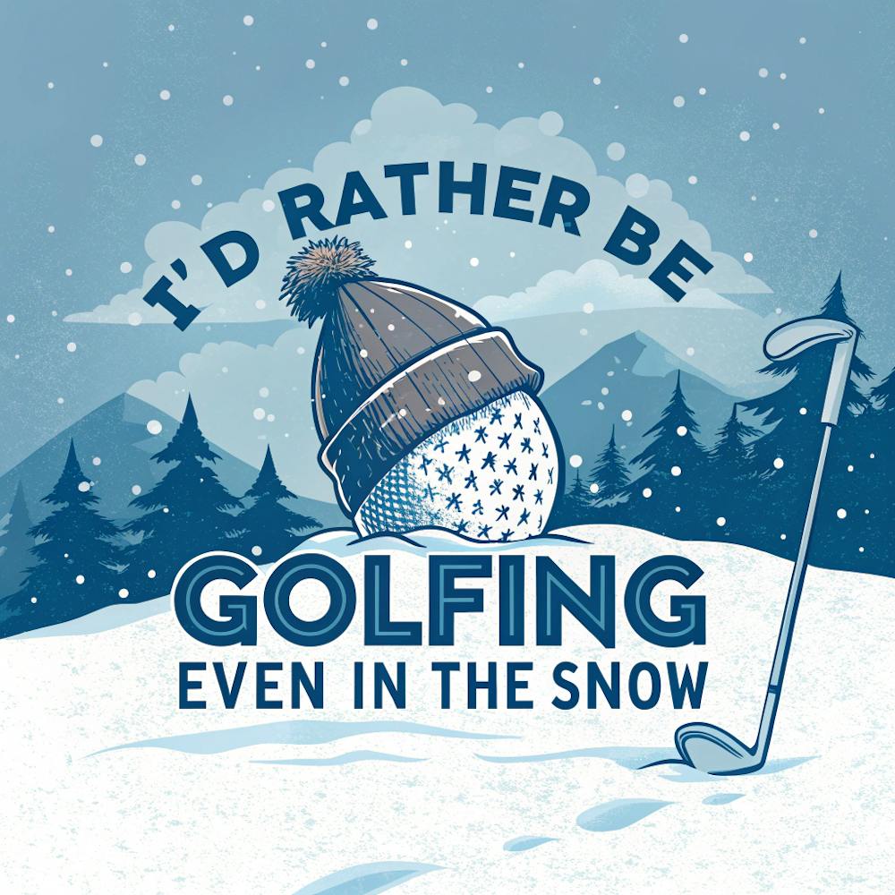 A Winter Themed Golf Design With The Phrase I D