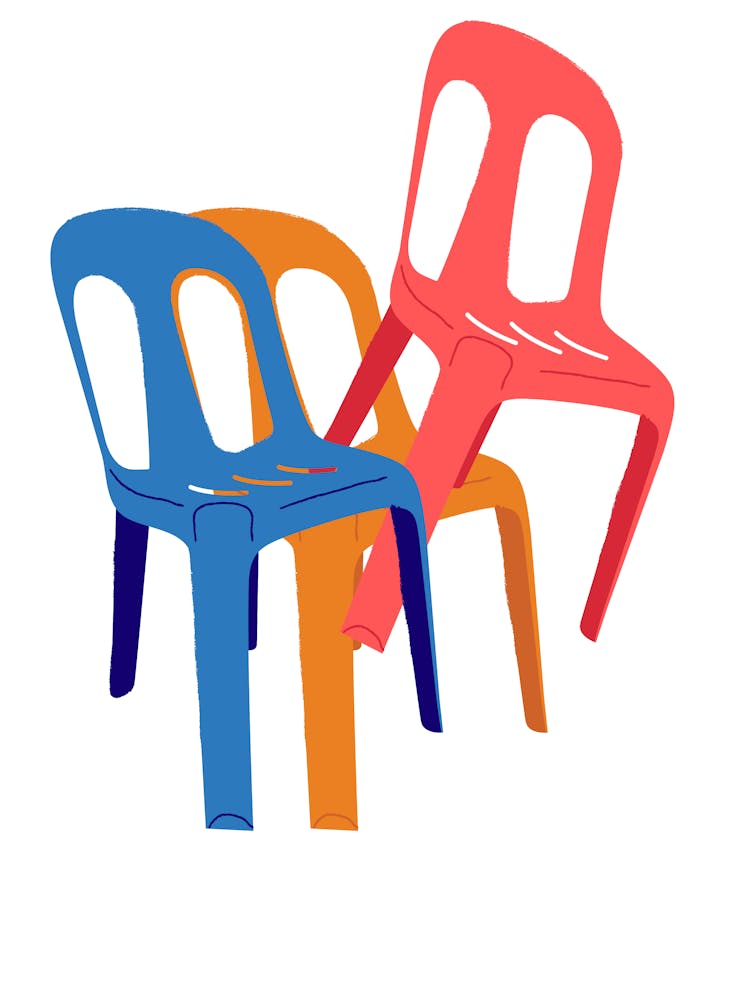 Three Plastic Chairs