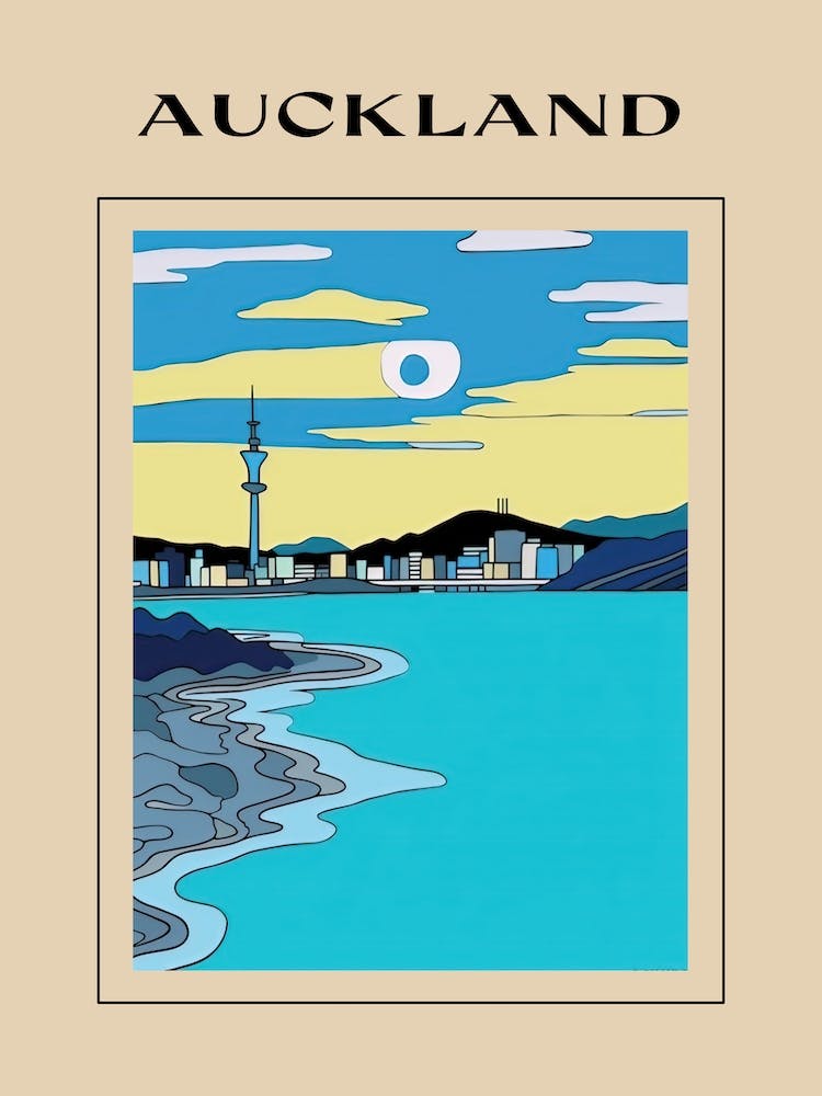 Minimal Design Style Of Auckland, New Zealand 4 Poster