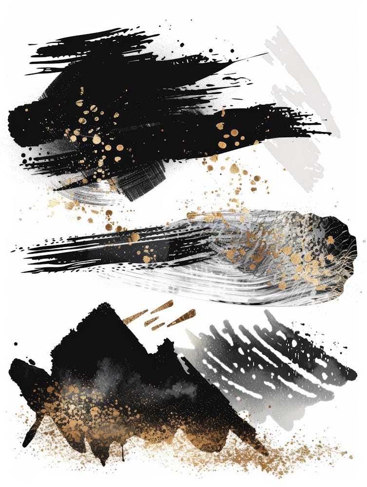 Black And Gold Brush Strokes 35